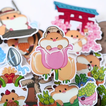 

20PCS Cute hamster Scrapbooking stickers book Student kids toys Notebook label Decorative sticker paper Stationery