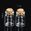 1PCS 5/10/20ml Wishing Bottle Glass Message Vials Jars with Lid Drifting Bottle Cork Stopper Mini Transparent Glass Bottle 6