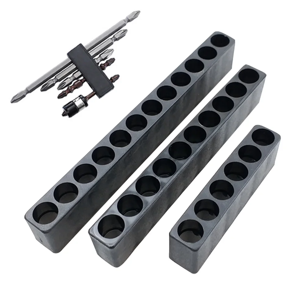 

10pcs 6/10/12Holes Screwdriver 1/4 storage card Bit Holder Box Block For Six Angle 6.35mm Handle