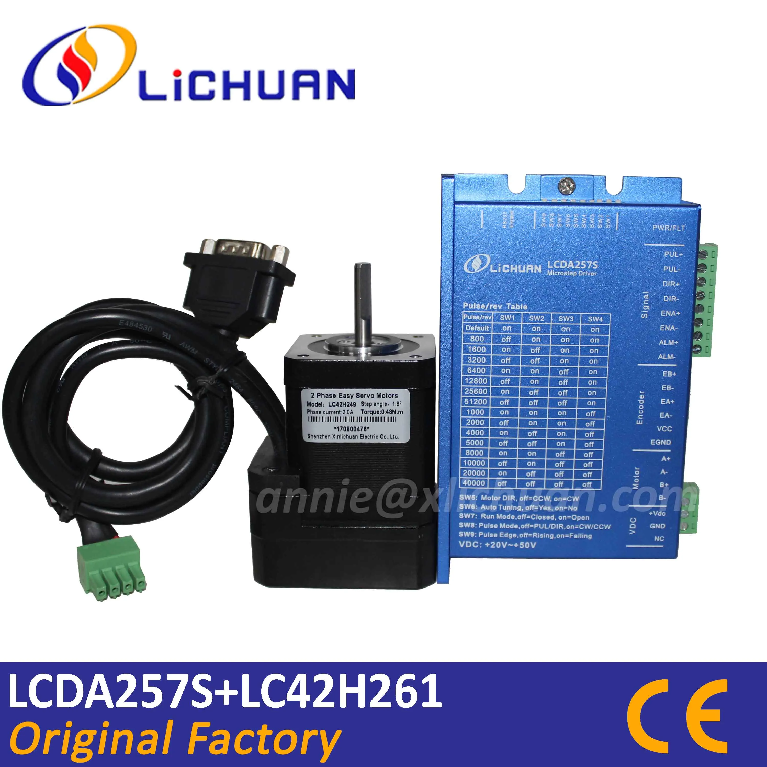 Lichuan nema 17 шаговый двигатель с замкнутой обратной связью LC42H261 0.72Nm гибридный