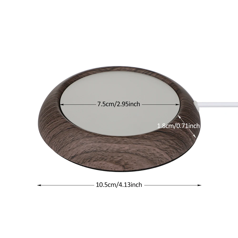 New USB Coffee Cup Warmer Electric Heating Cup Pad Wood Grain Coffee M Cosy Gear