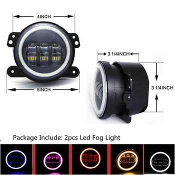 

Pair 4 Inch 30W LED Fog Light with White DRL & Turn Singal for Jeep Wrangler Dodge Chrysler Front Bumper Lights