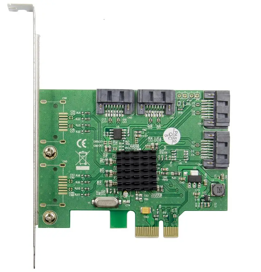 PCI-e 4 порта 6G SATA III 3,0 контроллер карты Marvell 88SE9215 не raid pcie 2,0x1 плата расширения низкопрофильный кронштейн