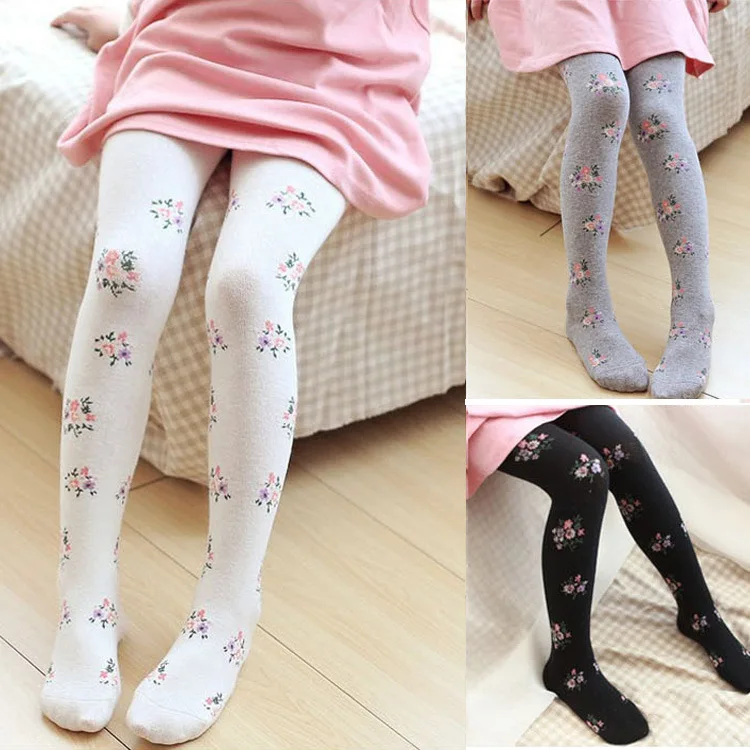 

New Style Children Autumn And Winter Patyhose Looped Pile Thick Girls Leggings Socks Small Floral Dance Socks Baby Panty-hose