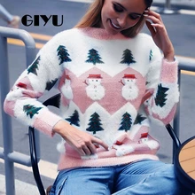 ^#Cheap GIYU Christmas tree Printed Patchwork O Neck Knitted Sweater Autumn Winter Jumpers Casual Pullover sueter mujer invierno ^#Cheap GIYU Christmas tree Printed Patchwork O Neck Knitted Sweater Autumn Winter Jumpers Casual Pullover sueter mujer invierno