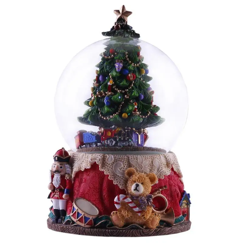Garneck 1Pc Bola De Cristal Árvore De Natal Caixa De Música Iluminada  Globos De Neve Esfera Bolas Decoração Sala De Jantar Decoração De Mesa