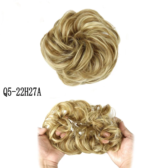 MERISIHAIRHair Extensions Wavy Curly Messy Hair Bun Extensions Donut Hair Chignons Hair Piece Wig Hairpiece headwear rings ring 22H27A