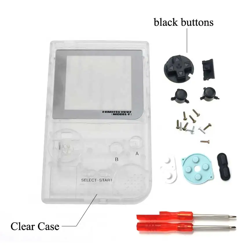 Clear YuXi прозрачный корпус Корпус Замена крышки для nintendo Gameboy Карманная игровая консоль для GBP Корпус чехол с отверткой инструменты - Цвет: Clear