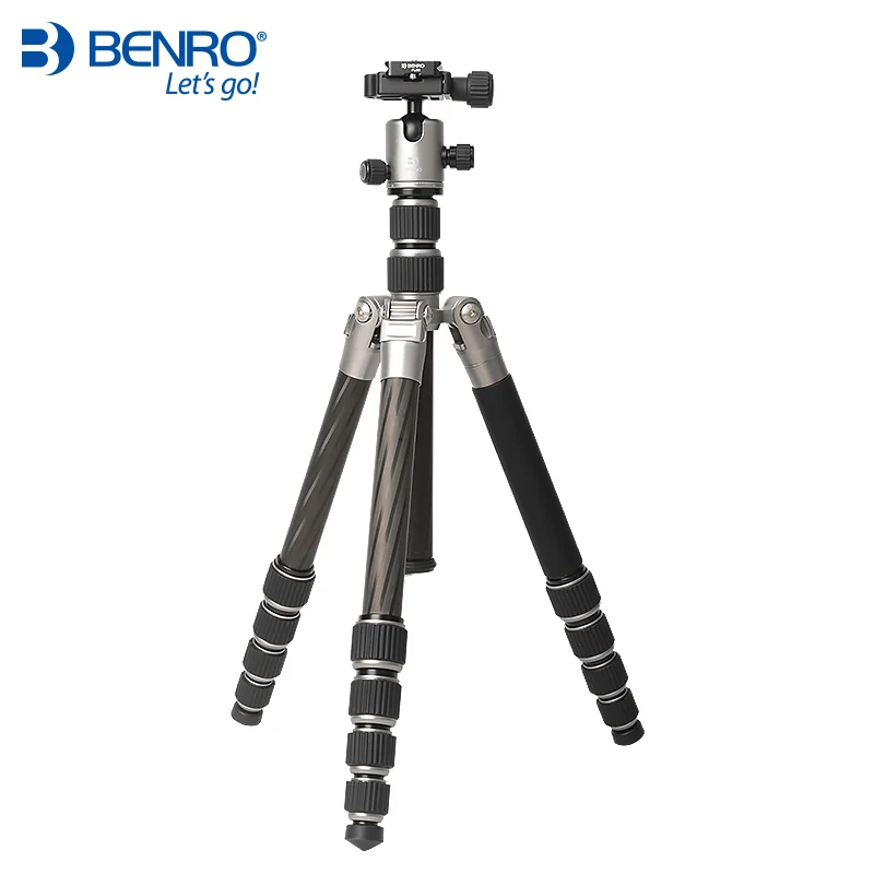 BENRO MC19 углеродного волокна штатив SLR камера кронштейн для фотосъемки подходит небольшой одноножный Профессиональный портативный штатив-Монопод - Цвет: Silver
