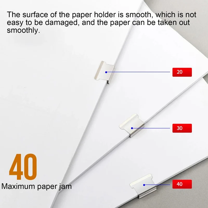 Clip Push Stapler Fixed Clips Stapler Binding Clip Reusable Portable Push Clamp Paper For Document Paper School Office Supplies