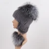 Russian Winter Laay Real Mink Fur Bomber Hat Natural Warm Mink Fur Hats Top Luxury Fox Fur Cap Women Knit Quality Real Fur Caps ► Photo 3/6