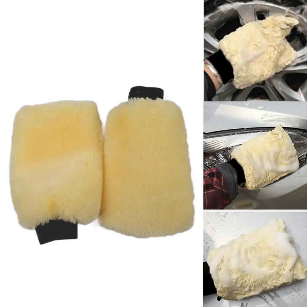 

Top Quality 1 Pair Microfiber Plush Car Soft Mitten Detailing Washing Glove Cleaning Tool carro Wholesale Quick delivery CSV