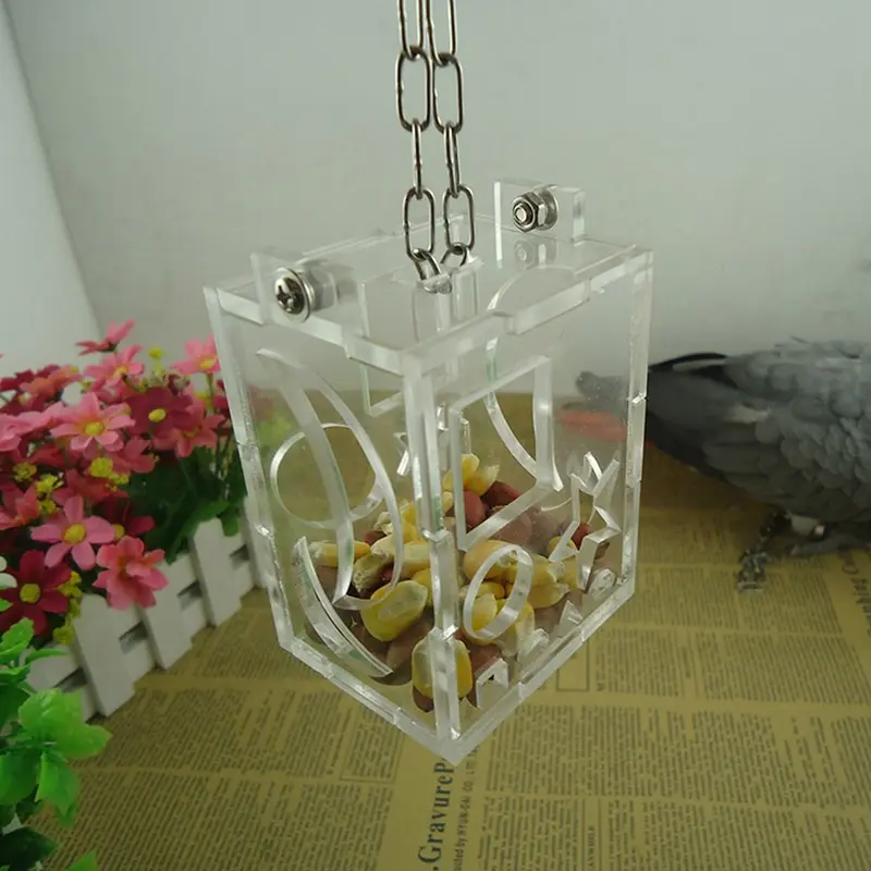 Прозрачная акриловая кормушка для птиц подвесная кормушка игрушки гнездо для попугая лечения охоты кормов домашних животных аксессуары для птиц Клетка для кормления
