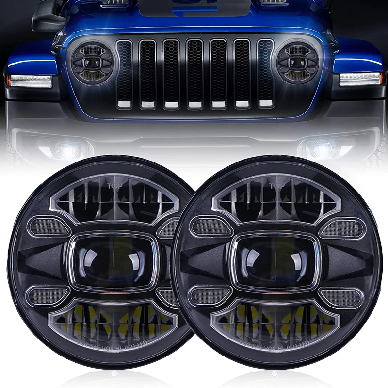 Светодиодные фары дальнего/ближнего света 7 дюймов ДХО 12 В для Jeep Wrangler Hummer Lada Niva