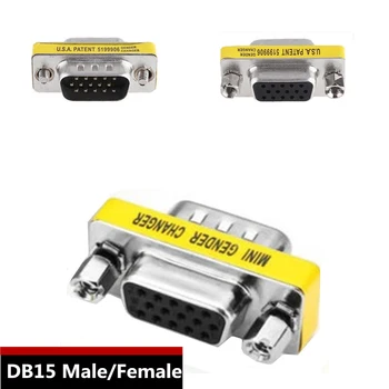 

15 PIN HD DB15 VGA SVGA KVM Mini Gender Changer Adaptor NEW