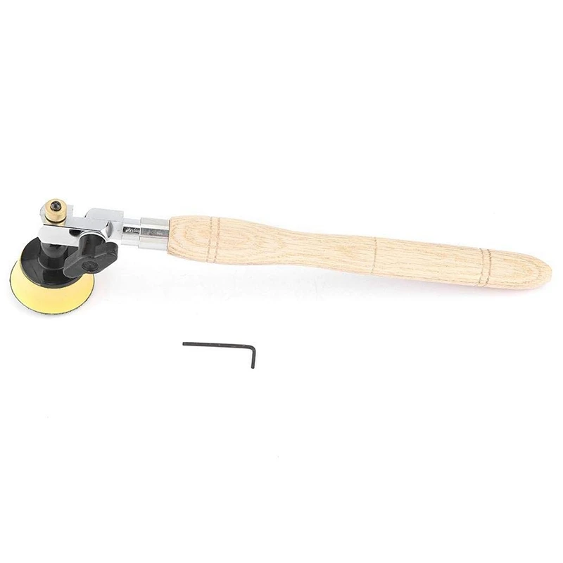 

2 Inch Universal Angle Polisher Sander Block Woodworking Tool with Wooden Handle Sanding Disc