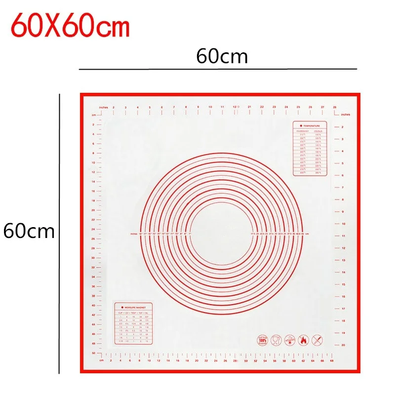 Силиконовый коврик для выпечки со шкалой прокатки тесто коврик для замеса теста антипригарный кондитерский лист духовка пищевой вкладыш инструмент для выпечки