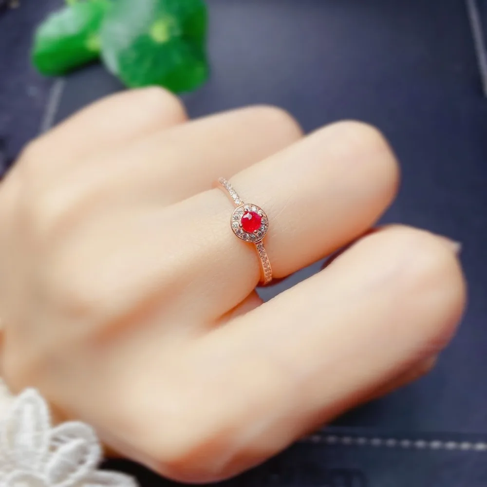 Shilovem, серебро 925 пробы, натуральный красный рубин, кольца, хорошее ювелирное изделие, женские трендовые этнические обручальные кольца, новые, 3*3 мм, yhj0303865agh