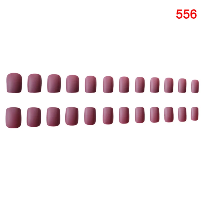 High Quality Fashion 24pcs Detachable Wearable Matte False Nails Full Cover Short Style Candy Color Fake Nail LVS88