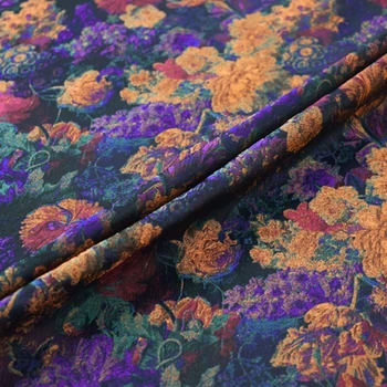 

Italy import high-end Oil painting brocade jacquard fabric for coat dress bazin riche getzner tissu african telas por metro stof