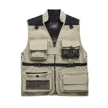 Стиль, открытый жилет, Свадебный рекламный жилет, Настраиваемые группы, вышитый логотип, репортёр, рыбалка, Ves