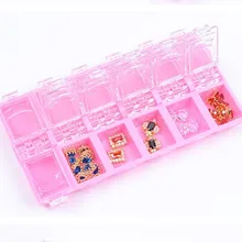 Маникюрные украшения коробка для хранения дисплей коробка 12 сетка розовый отдельный акриловый-сверление маленькая коробка четыре цвета