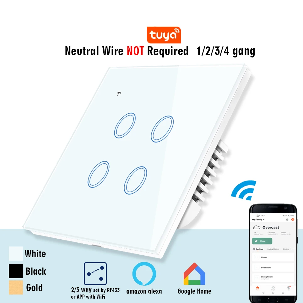 Wi-Fi настенный сенсорный выключатель Умный переключатель приложение
