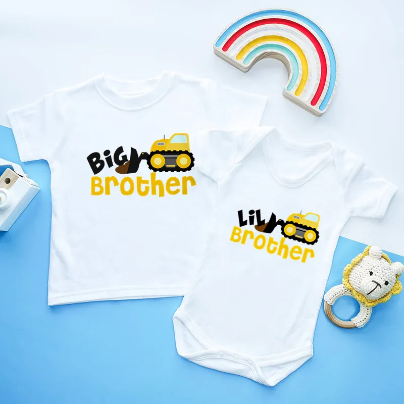 Little Big Brother Matching Clothes Kids Baby Boys Romper T shirt Tops Outfit 