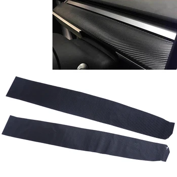 

DWCX 2pcs/set 72x10cm Black Carbon Fiber Style Interior Dashboard Decoration Cover Sticker Trim PP Fit for Tesla Model 3 Styling