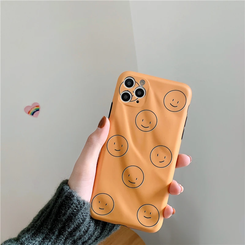 Bump Текстура Любовь Сердце Улыбка чехол для телефона для Iphone 11 Pro Max матовый мягкий чехол по технологии imd для Iphone X Xr Xs Max 7 8 Plus задняя крышка