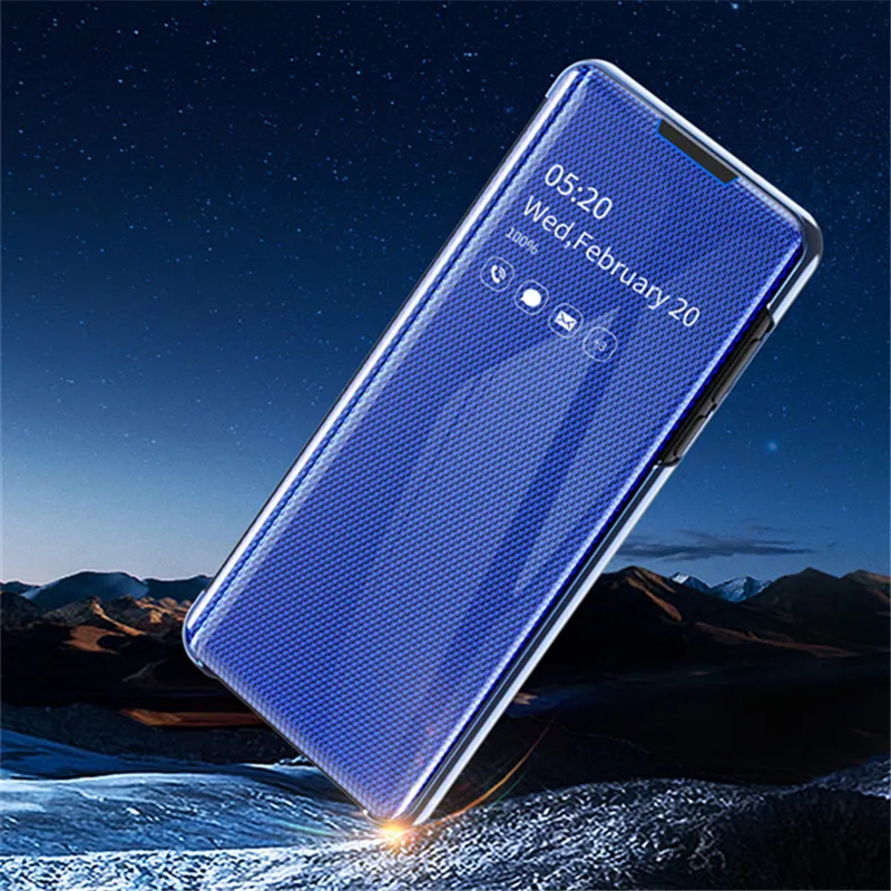 

NEW Metal Plating Mirror Clear Flip Cover Case For Xiaomi Redmi Note7