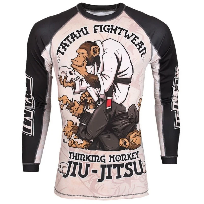 Sports Apparel Men's T Shirt Monkey MMA Boxing Training Tight T-shirt Boxing Suit Sanda Tiger Taekwondo Sports Shirt Gym Fighting Workout Clothes