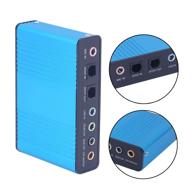 External Sound Card USB 6 Channels 5 1 7 1 Surround Adapter Audio USB 2 0 4