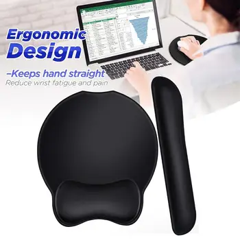 

Wrist Rest Mouse Pad Memory Foam Superfine Fibre Wrist Rest Pad Ergonomic Mousepad for Typist Office Gaming PC Laptop