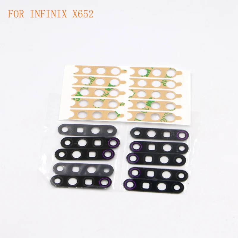 10PCS For INFINIX X623 X624 X624B X62 X626 X650 X652 X653 Camera Glass Lens Cover With Adensive smartphone lens Lenses