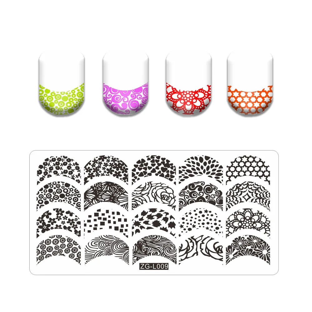 Leaf Nail Stamping Plate Lace Cat Butterfly Skull Line Image Nail Art Image Template Nail Art Plate Manicure Stencils Tools 5