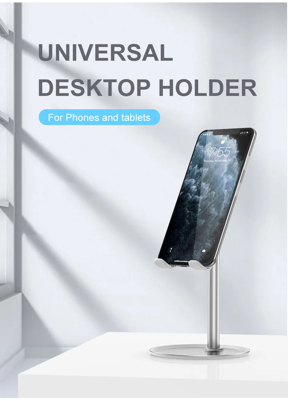 USLION универсальный настольный планшет держатель для телефона для iPhone 11 iPad samsung Настольный планшет настольная подставка Подставка для мобильного телефона крепление