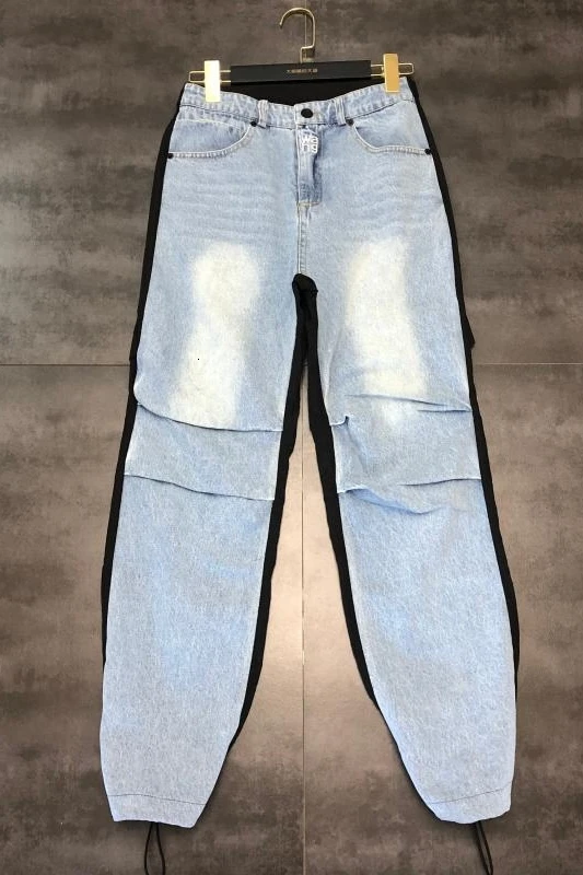 Осень Новые буквы вышивка до и после цвета соответствующие дизайн брюки ноги drawstring Брюки женские
