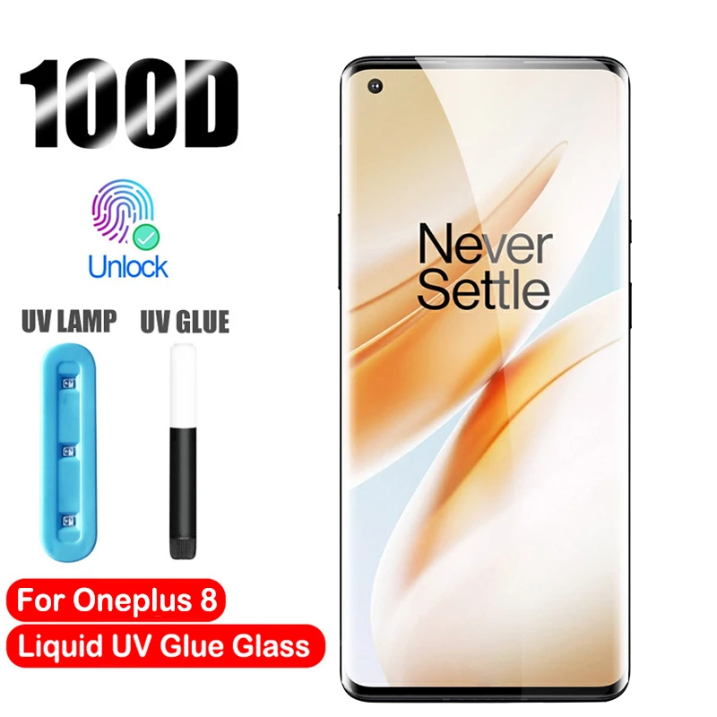 Жидкий клей для защиты экрана от УФ-лучей пленка из закаленного стекла Oneplus 7 7T 8 pro