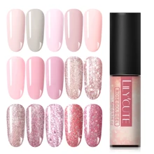 LILYCUTE 5 мл розовый золотистый Гель-лак замачиваемый чистый цвет ногтей розовые блестки для ногтей искусство УФ светодиодный Гель-лак Сделай Сам дизайн ногтей