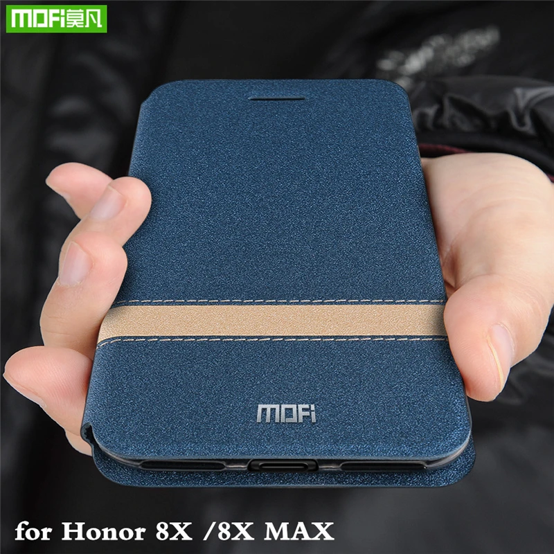 MOFi для huawei Honor 8X Max Чехол-книжка из искусственной кожи силиконовый защитный Роскошный чехол для huawei Honor 8X чехол для телефона