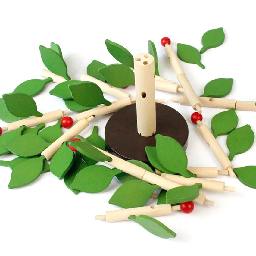 DOLLRYGA 3D Model Tree Stitching Wooden Toys Baby DIY Blocks Wood Infant Toy Girl Rainbow High Quality Solid Wooden Toy juguetes