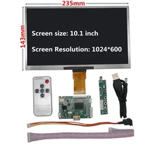 Pantalla LCD TFT de 10,1 pulgadas, 1024x600, para Lattepanda,Raspberry Pi, placa de Control del controlador, Compatible con HDMI