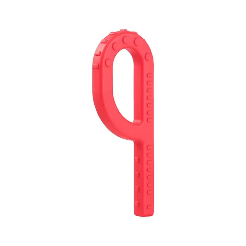 Red 1 Силиконовые P образный захват Детские Прорезыватели для зубов игрушки для детей аутизм жевания - Цвет: Red 1