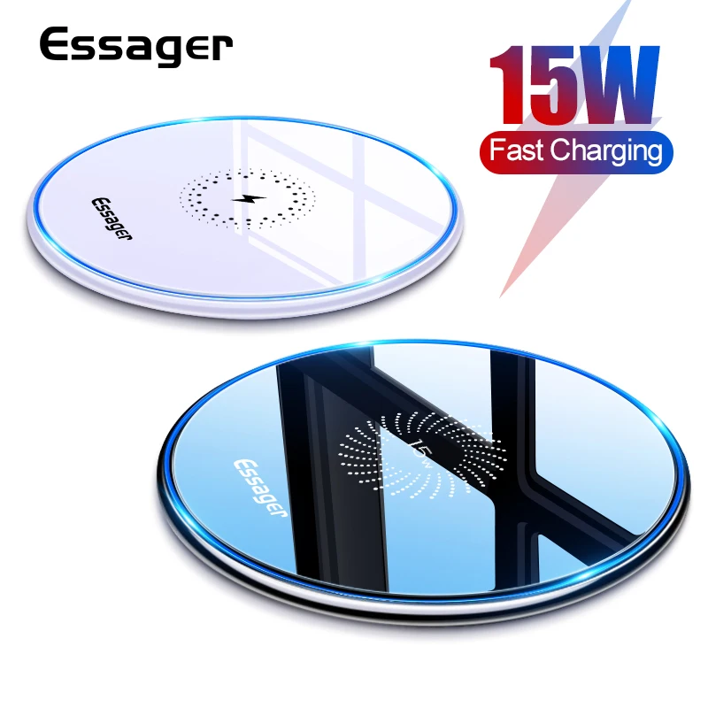 Essager 15W Qi Drahtlose Ladegerät Für iPhone 12 11 Pro Xs Max Mini X Xr 8 Induktion Schnelle Drahtlose lade Pad Für Samsung Xiaomi|Kabellose Ladegeräte| -