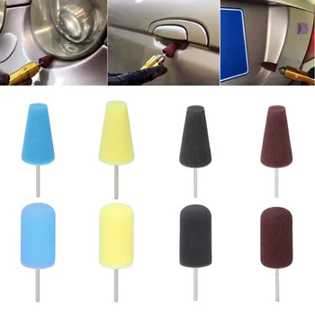 

8pcs Round Random Color Car Foam Buffing Accessories Wheel Pad Ultra Fine Shank Tool Auto Clean Polishing Sponge Cone