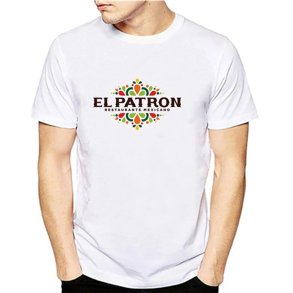 El Patron Мужская футболка модная белая с коротким рукавом Хлопок | одежда