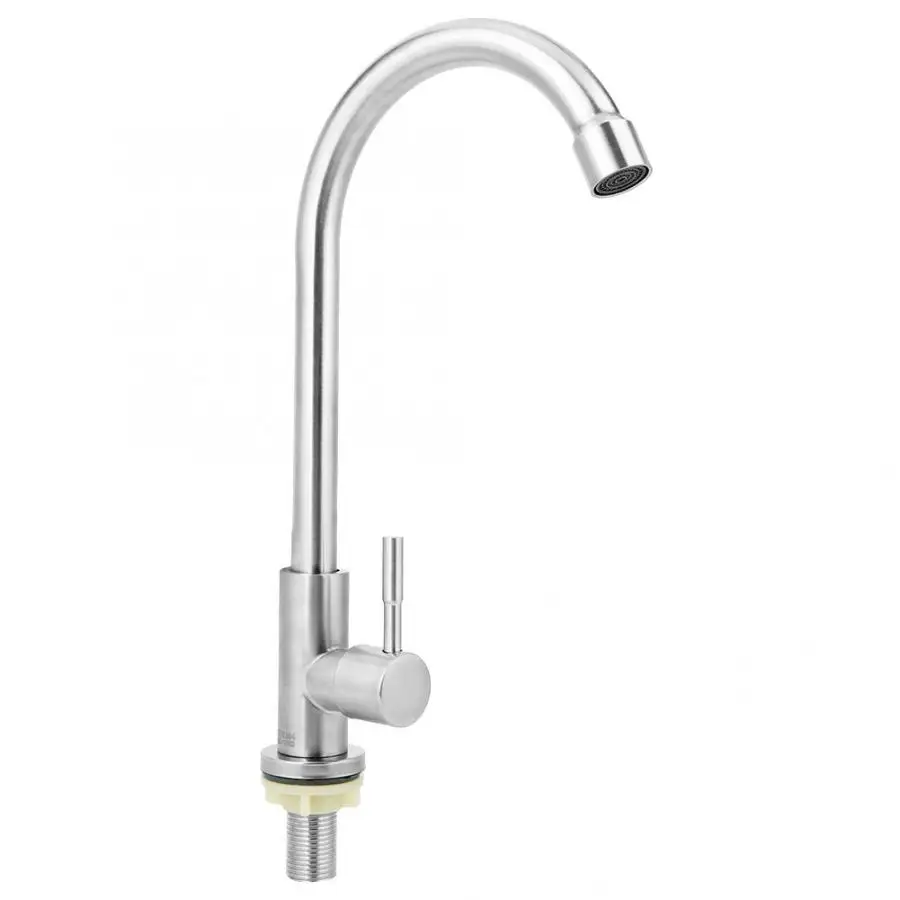 

G1/2in Household Kitchen Bathroom Single Cold Type Water 360 Degree Rotatable Stainless Steel Faucet Kitchen Faucet