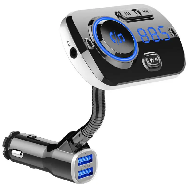 1 шт. Автомобильный Mp3 Bluetooth плеер двойной USB быстрая зарядка давление 12-24 В без потерь музыка навигация голосовая поддержка MP3