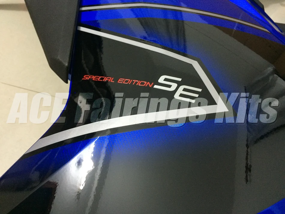 ABS обтекатель комплект подходит для Kawasaki Ninja300 EX300 300R 2013, 13, 14, 15, 16, 17, Обтекатели Пользовательские Цвет синий, черный; Большие размеры 34–43